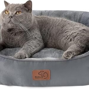 Bedsure Large Cat Beds for Indoor Cats Round Washable, 63x53cm