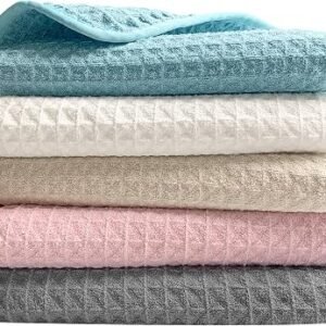 Zindoo Kitchen Towel, Tea Towels Pack of 5 Multicolor 70x50cm, Waffle Weave