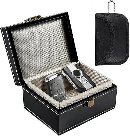 Faraday Box for Car Keys, Faraday Box with Car Key Signal Blocker Pouch, Car Key Signal Blocker for Car Security Anti-Theft