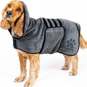 Elite Paws® UK Luxury Dog Drying Coat, Absorbent Microfibre Robe (M) | Super-Absorbent Microfibre, Dries in 20-30 Mins, Covers Ears, Limits Mess, All-Season...