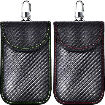 Faraday Pouch for Car Keys, 2 Pack Car Key Signal Blocker Pouch Faraday Bag Rfid Key Pouch Key Fob Protection Pouch for Keyless Car