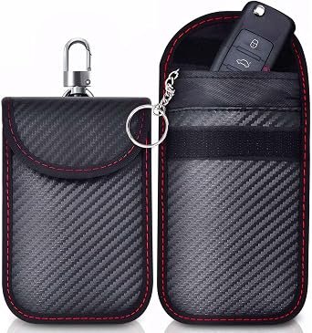 1Pcs Faraday Pouch Car Keys, Car Key Signal Blocker, RFID Key Pouch Keyless Car Blocker, Blocking Signal Keyless Entry Car Keys Case, Anti-Theft Remote Entry Smart Fobs Protection(Red)