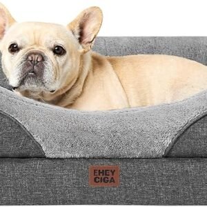 EHEYCIGA Memory Foam Orthopedic Dog Beds Medium, 76x51x16cm, Dark Grey