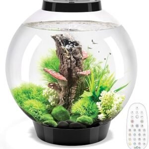 biOrb Classic 30 Acrylic Aquarium Black, MCR Multi-Colour Remote LED | Classic Fishbowl Fish Tank with 5-Step Filtration System, Easy Setup, With Air Pump,...