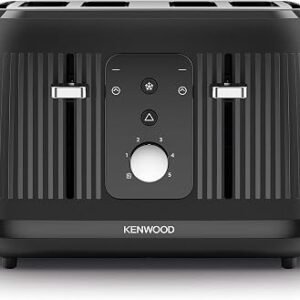 Kenwood Dawn Toaster, 4 Slot Toaster, Reheat, 5 Browning Settings, Defrost and Cancel Functions, Pull Crumb Tray, TFP09.?000BK, 1800W, Midnight Black