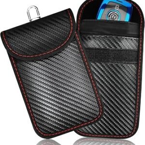 Upgraded Faraday Bag for Key Fob (2 Pack),Premium Faraday Key Fob Protector? Car RFID Signal Blocking, Car Security Protection Pouch, Anti-Theft Pouch, Anti-Hacking Case Blocker-Black.