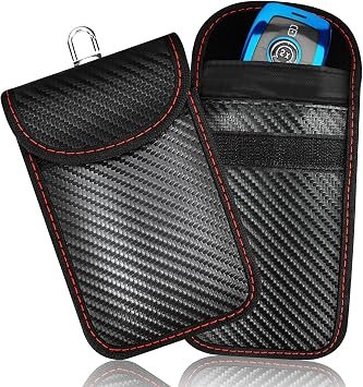 Upgraded Faraday Bag for Key Fob (2 Pack),Premium Faraday Key Fob Protector? Car RFID Signal Blocking, Car Security Protection Pouch, Anti-Theft Pouch, Anti-Hacking Case Blocker-Black.