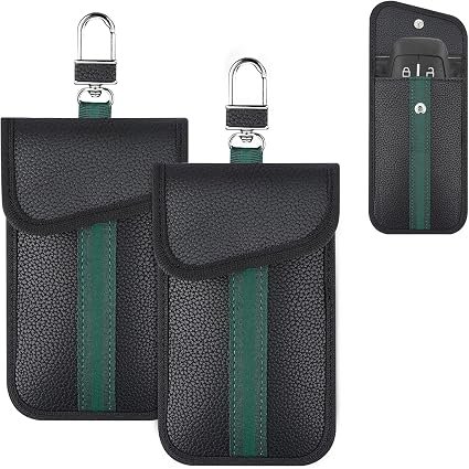 2PCS Faraday Pouch for Car Keys,Car Key Signal Blocker Pouch,Durable PU Leather for Men and Women