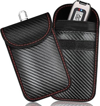 2PCS faraday pouch for car keys, Car Key Signal Blocker Pouch Anti-Theft Remote Entry Smart Fobs Protection rfid key pouch