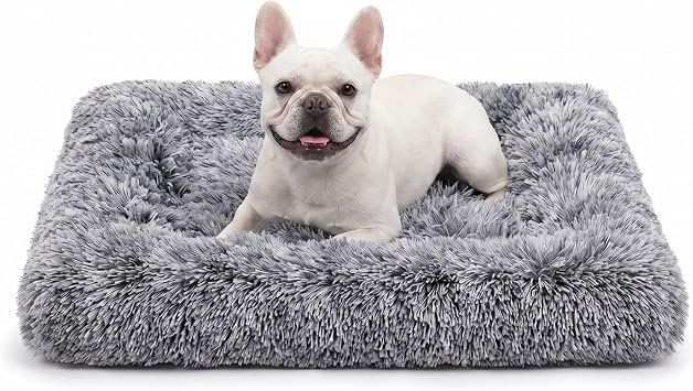 Jaspuriea Medium Dog Bed Washable, Dog Crate Mattress, Grey, 75x50x7cm