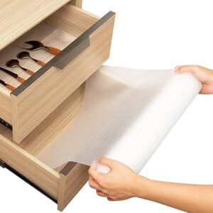 Linda?s Essentials Kitchen Drawer Liners (44.5 x 500 cm) - Non-Slip Shelf Liner & Cupboard Liners, Protects from Spills, Multi-Use Cabinet & Fridge Liner, Kitchen Accessory (Clear)
