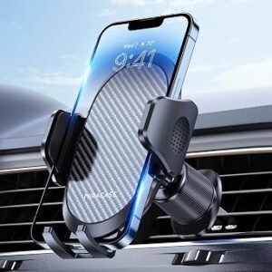 Miracase Car Phone Holder, Stable Double Steel-Hook Air Vent Car Phone Mount Cradle 360?Rotation, One Button Release Mobile Phone Holder for iPhone, Galaxy, All 4.0''-7'' Smartphones