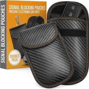 Xtremeauto Car Key Signal Blocker Pouch 2 Pack - Faraday Pouch For Car Keys, Anti Theft Car Key Signal Blocker RFID Car Key Pouch Case Bag Protector For Car, Blocking Keyless Cars Theft Protection