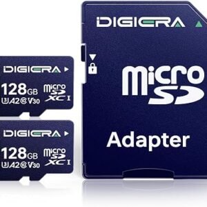 DIGIERA 128GB CT100 microSDXC UHS-I Memory Card with Adapter - up to 100MB/s, C10, U3, V30, 4K UHD, A2, Micro SD Card for Smartphones, Tablets, Cameras, Gaming Consoles, and Drones (2 Pack)
