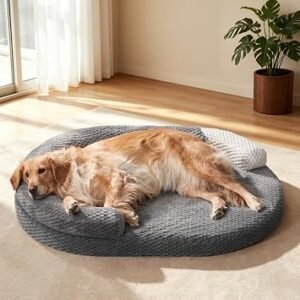 Pawk XL Large Dog Beds, Washable Orthopedic Dog Bed Sofa, 106x81x17CM, Grey