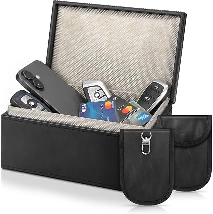 GGIE Extra Large Faraday Box for Car Keys with 2 Pack Faraday Pouch | Car Key Signal Blocker Box, Double-Layer Shielding, Prevent Relay Theft, Holds Up to...