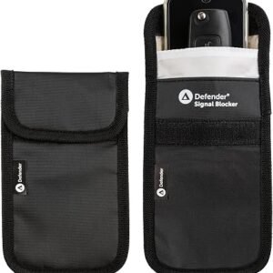 Defender Signal Blocker 2 Pack - RFID Faraday Pouch - Police Accredited Car Key Security Case - Phone Case Signal Blocking Device - Faraday Bag for Car Keys Mobile Phone Credit Cards