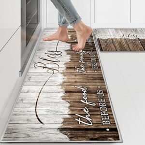 2 Pieces Kitchen Rug Set, Non slip Kitchen Mat Washable Kitchen Runner Set for Hallway, Dining Room, and Entryway (A6, 40x120cm+40x60cm)