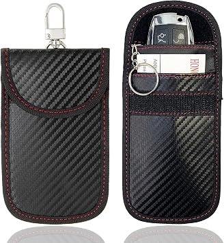 Anti-Theft Faraday Pouch for Car Keys, Car Key Signal Blocker Pouches 2 Pack | Keyless Entry Safe Key Fob Protector, Car Key Security Signal Blocker Pouch...