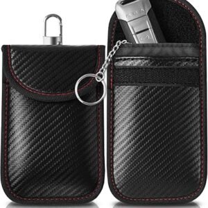 Faraday RFID Blocking Key Pouch for Keyless Car Entry (Red)