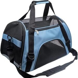 Pet Carrier - Airline Approved Cat & Dog Carrier for Medium & Small Cats, Puppies & Kittens - Blue