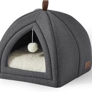 Bedsure Cat Cave Bed Igloo with Removable Washable Cushion, 40x40cm