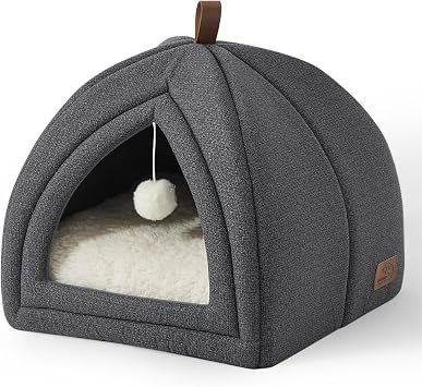 Bedsure Cat Cave Bed Igloo with Removable Washable Cushion, 40x40cm