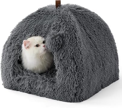 Bedsure Cat Cave Bed Igloo - Fluffy Cat Bed House, 40x40cm