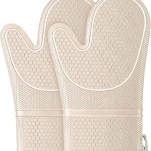 Oven Mitts, Anti-Slip Silicone Oven Gloves, Up to 500? for Kitchen Cooking